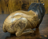Ebony and Mahogany Resting Lion