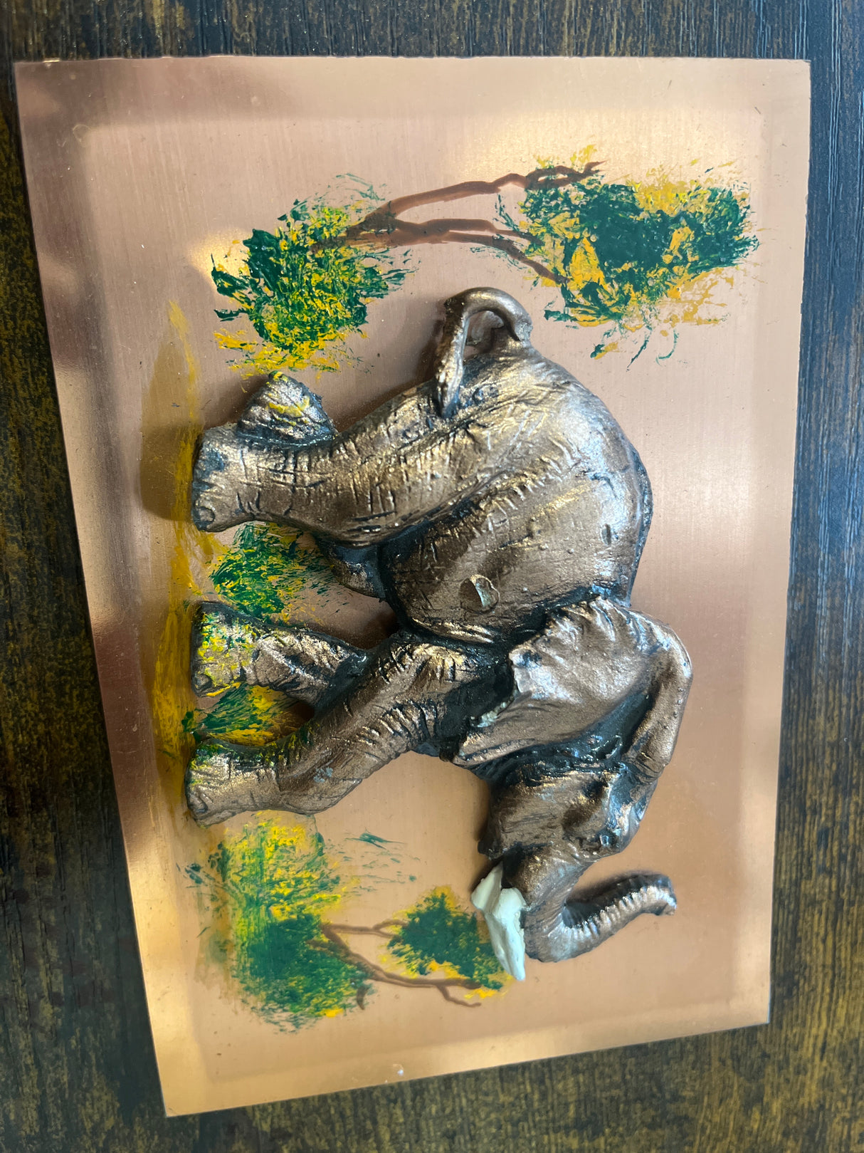 Embossed Elephant on Copper