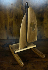 Hand Carved Boat With Africa Country Outline
