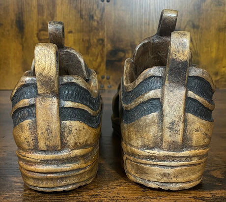 Pair of Nike Air Max 97 V1.3 Hand Carved Painted Mahogany Display Piece
