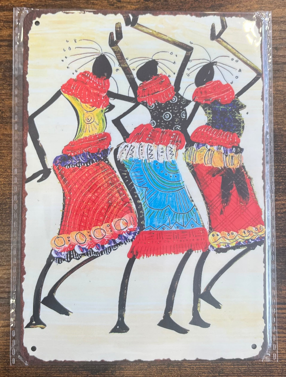 African Inspired Metal Plates Room Decor 20 x 14cm