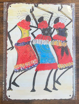 African Inspired Metal Plates Room Decor 20 x 14cm