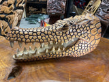Stunning Lifelike Crocodile Head Wooden Curio