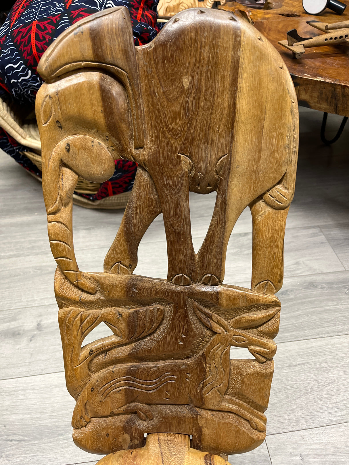 Small Functional Hand Carved Malawian Animal Story Chair