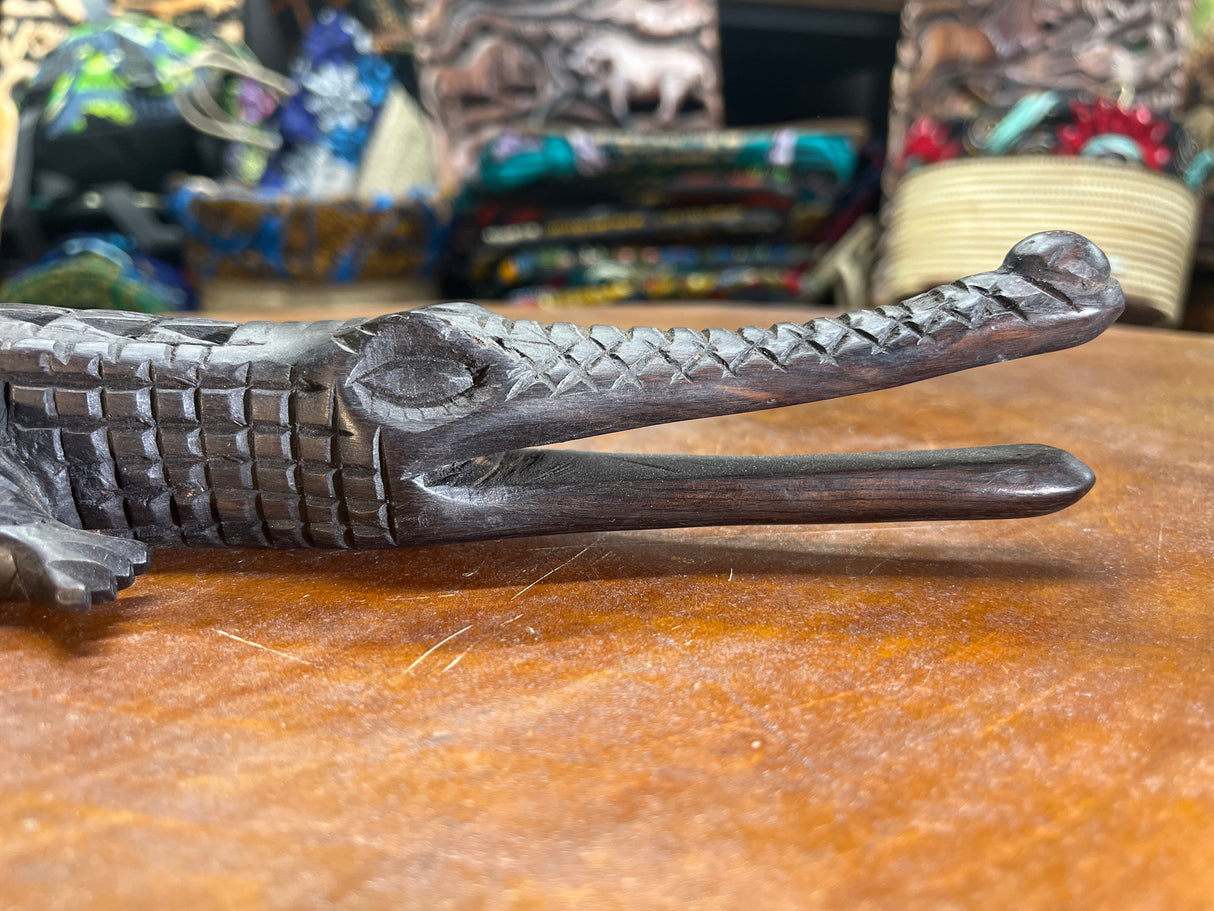 Hand Carved Stunning Ebony Crocodile