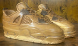 Pair of Jordan 4 V1.2 Hand Carved Mahogany Display Piece