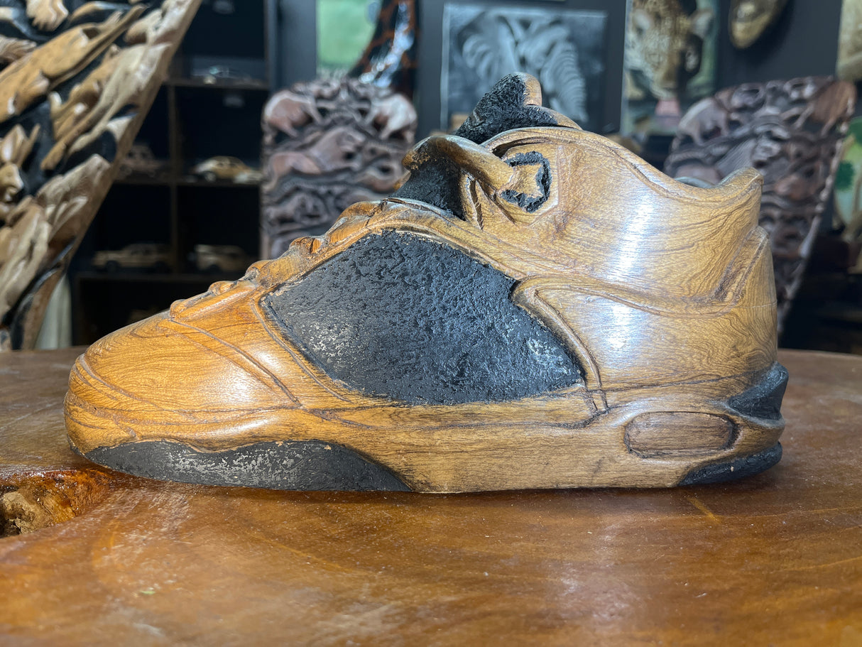 Pair of Jordan 5 V1.2 Hand Carved Mahogany Display Piece