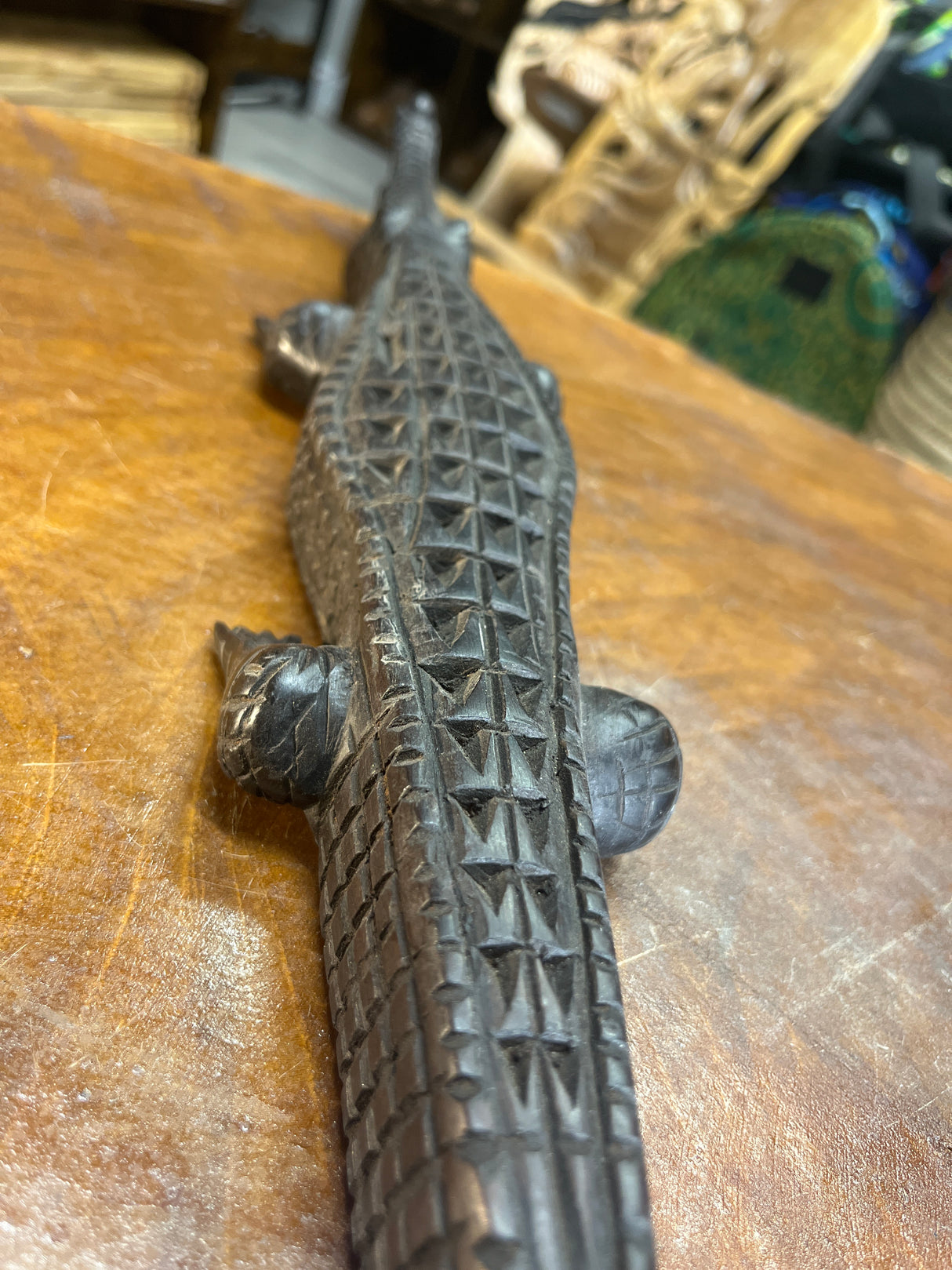 Hand Carved Stunning Ebony Crocodile