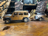 Mercedes G Wagon AMG Style with Trailer V2.1 Hand Carved Mahogany