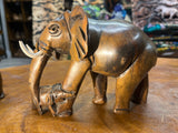 Hand Carved Wooden Elephant - Mother and Baby Malawi (Medium)