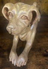 Hand Carved Mahogany Resting Dog