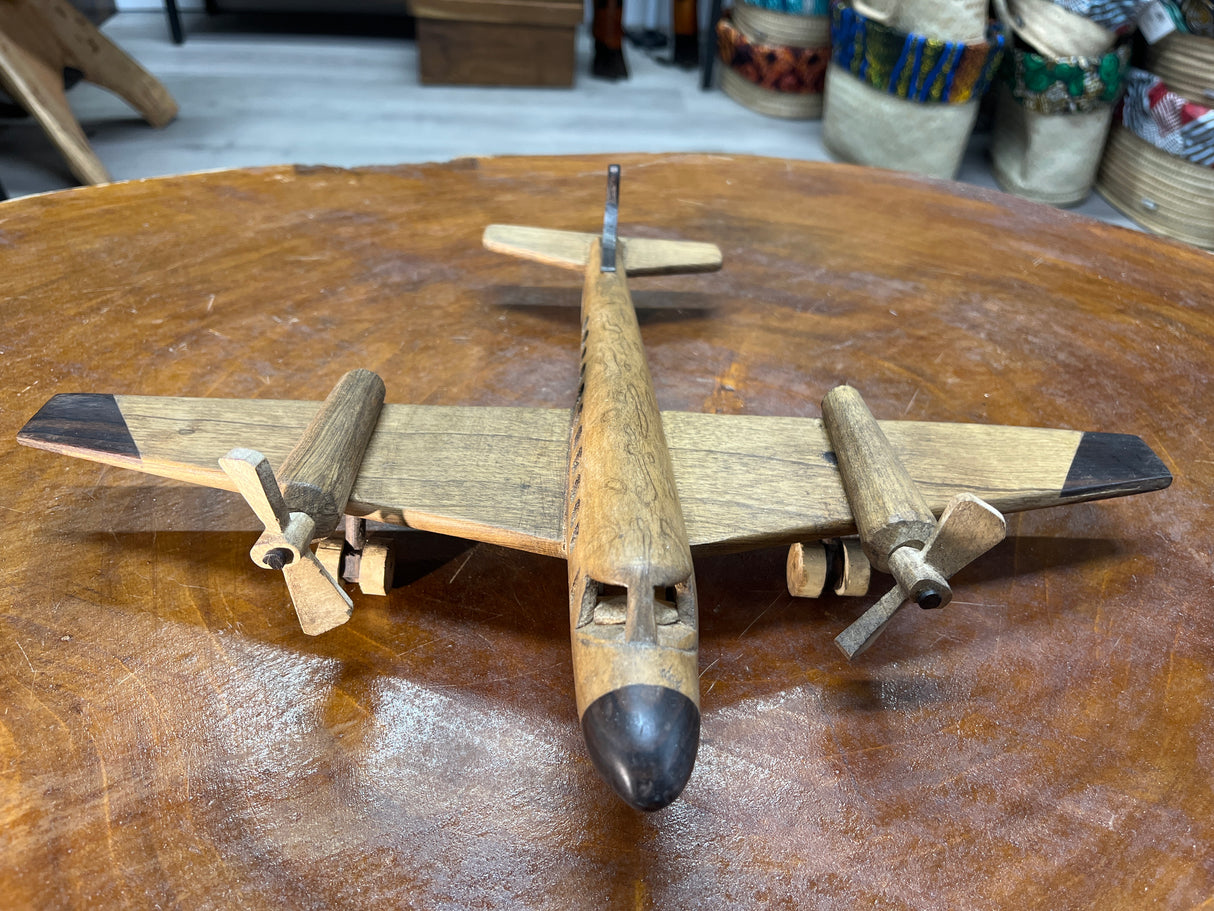 Hand Carved Wooden Aeroplane