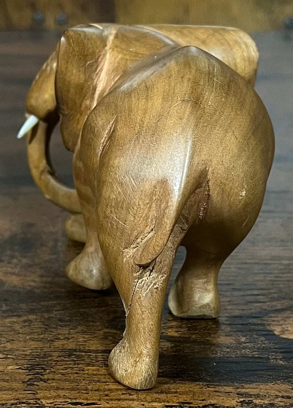 Handmade Mahogany Standing Elephant
