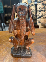 Hear No Evil, See No Evil, Speak No Evil - Hand Carved Wooden 3 Wise Monkeys