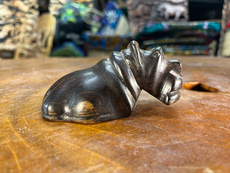 Hand Carved Ebony Wood Floating Hippo Bottle Opener