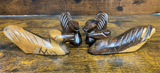 Set of Four Handmade Ebony Wooden Ducks