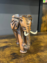 Mahogany Standing Elephant with Tusks