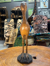 Hand Carved Wooden Crane Bird Malawi