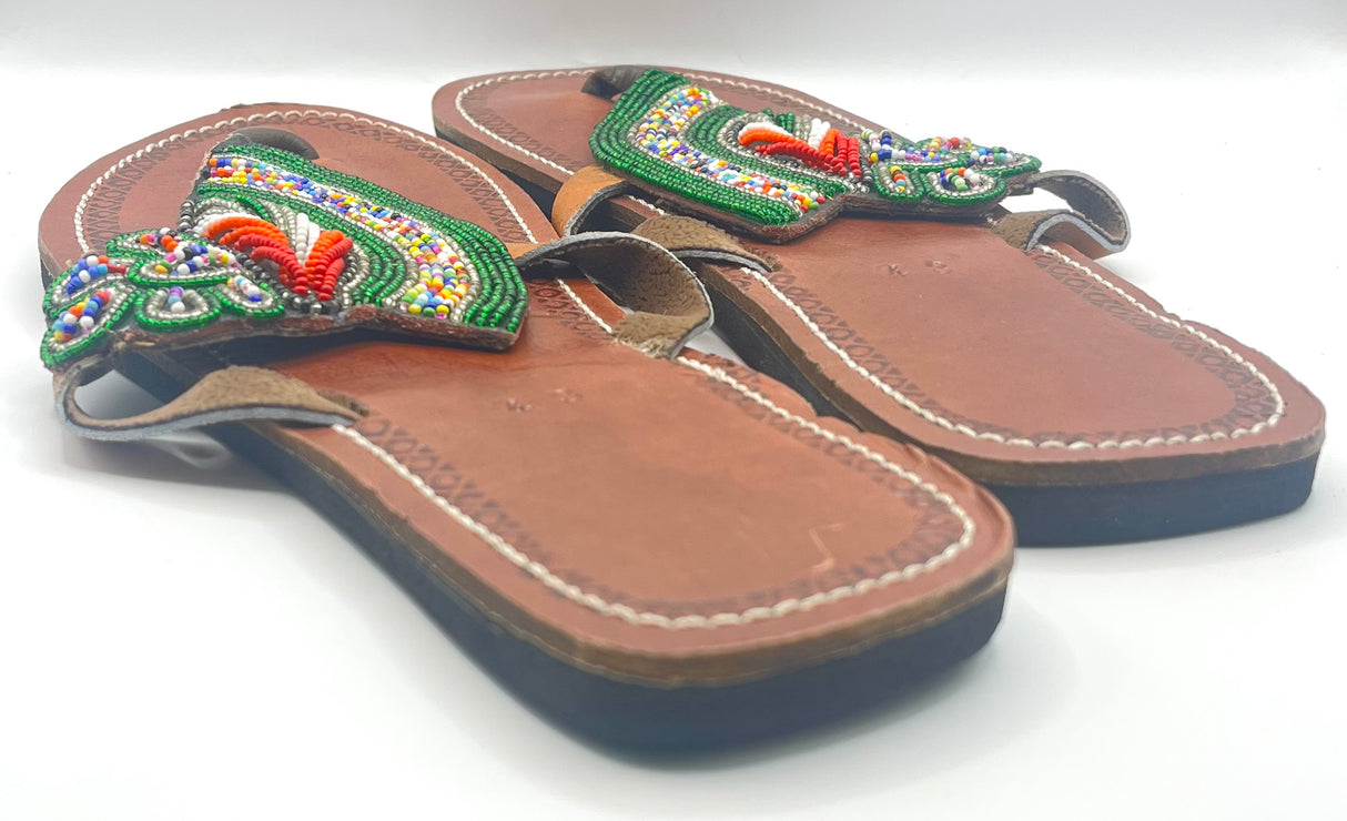 Green Multicoloured Brown Slipper