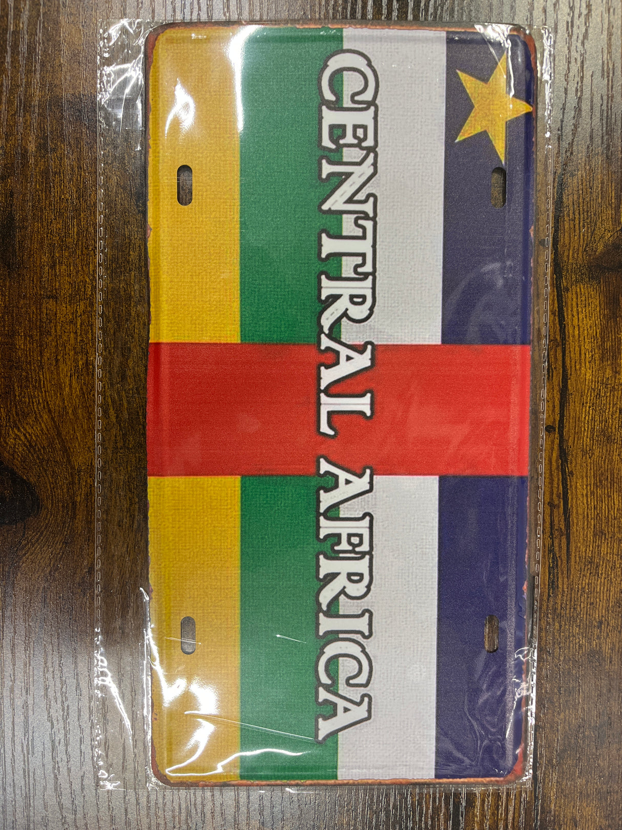 Metal Country Flag And Name Style License Plate Room Decor 15x30cm