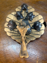 Beautiful Frog family on Lilly Hand Carved Malawi