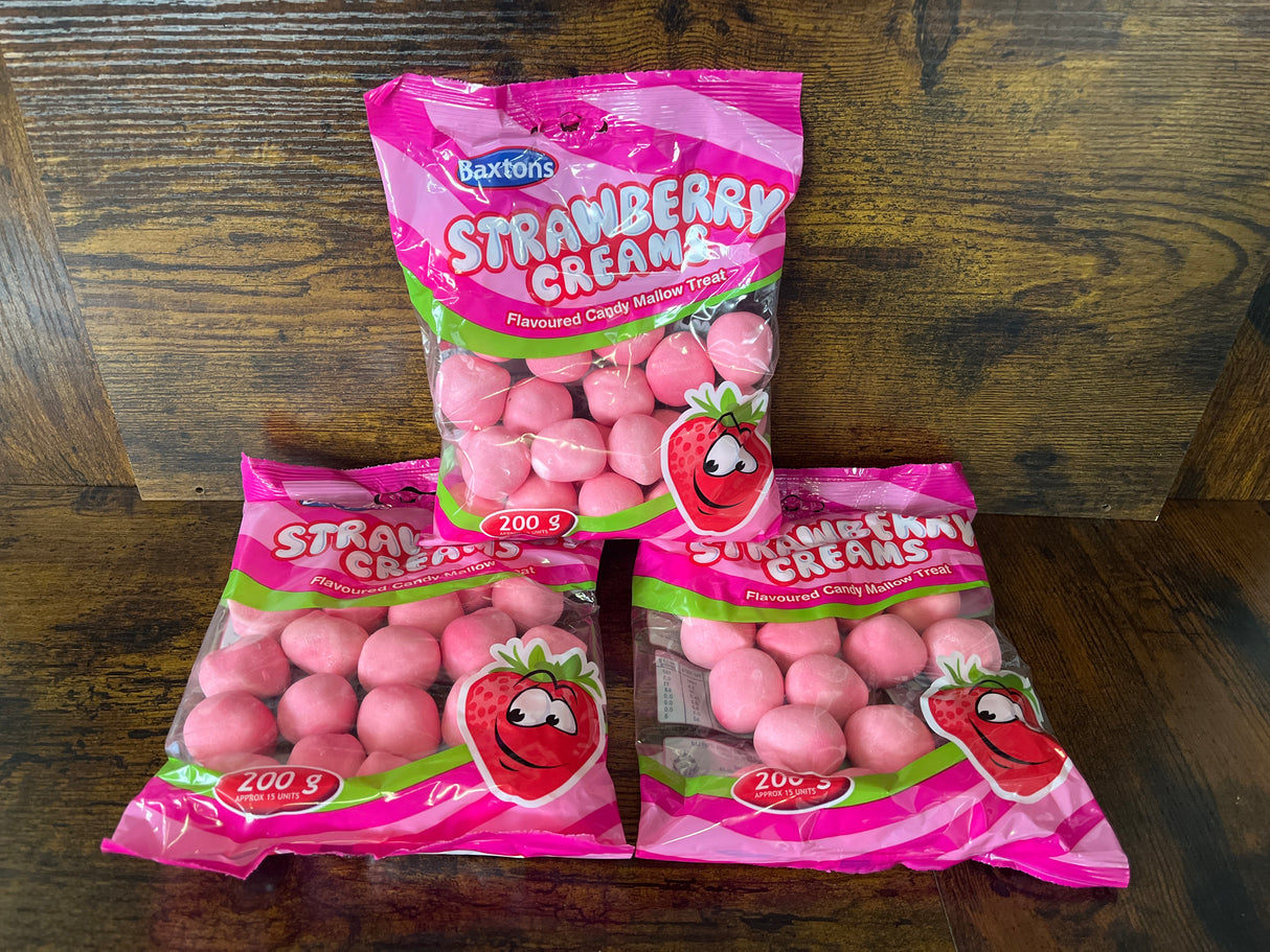 Baxton Strawberry Cream Sweets 200g Bag (South Africa)