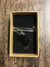 Africa Shape Country Outline Silver Necklace 60cm Chain