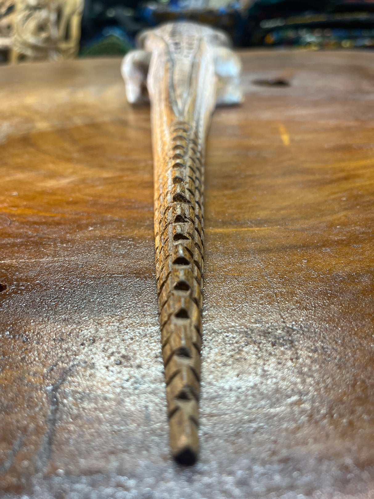 Hand Carved Intricate Wooden Crocodile