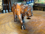 Hand Carved Ebony Wood Mother and Baby Leopard