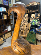 Hand Carved Wooden Crane Bird Slim Body Malawi