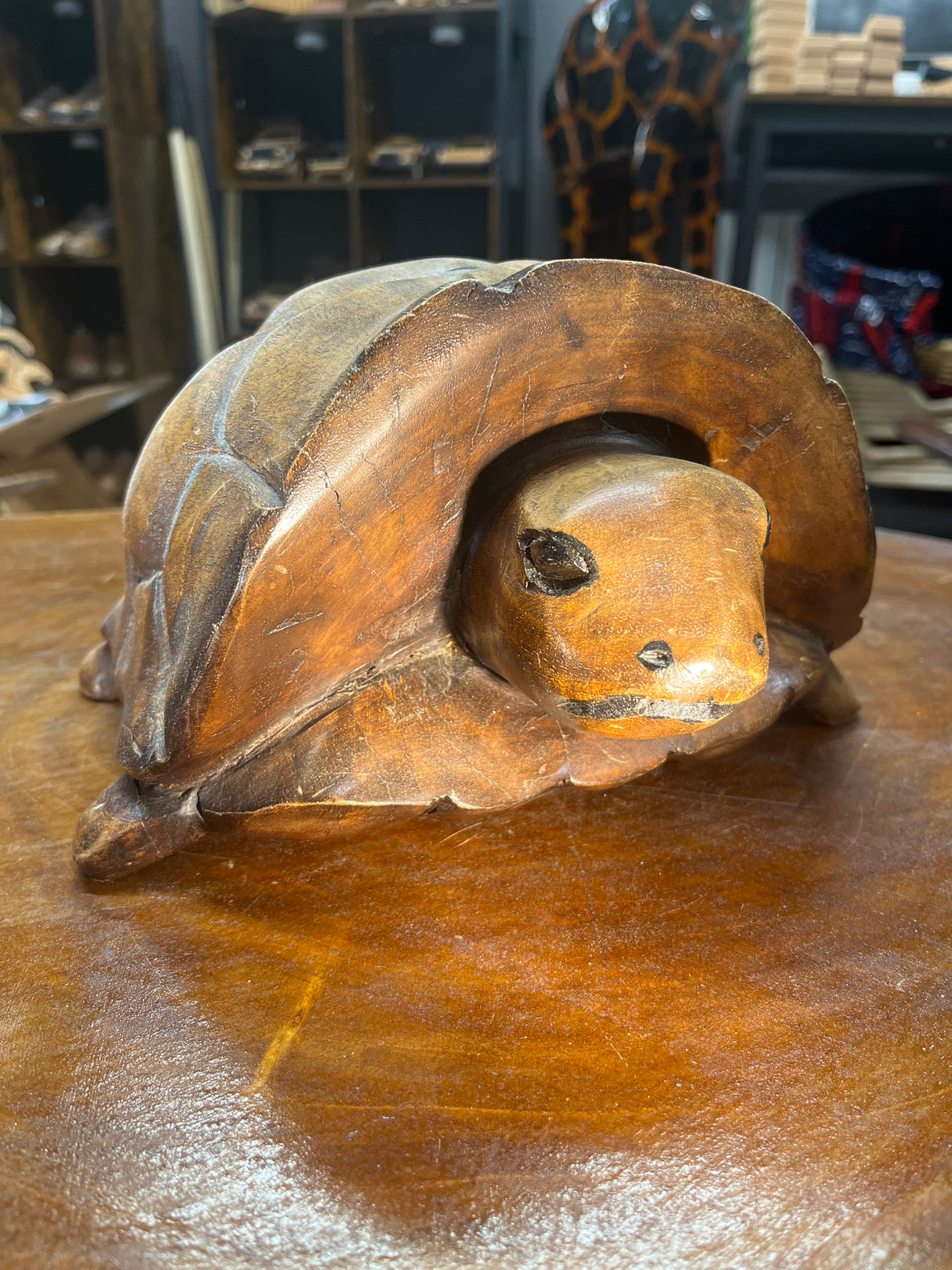 Solid Wooden Handmade Intricate Turtle - Lovely Centre Piece