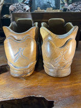 Pair of Jordan 5 V3.1 Hand Carved Mahogany Display Piece with Wooden Box