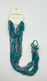 Queen Tenge - Beaded Necklace and Bracelet Jewellery Set