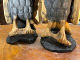 Pair of Handmade Wooden Eagles