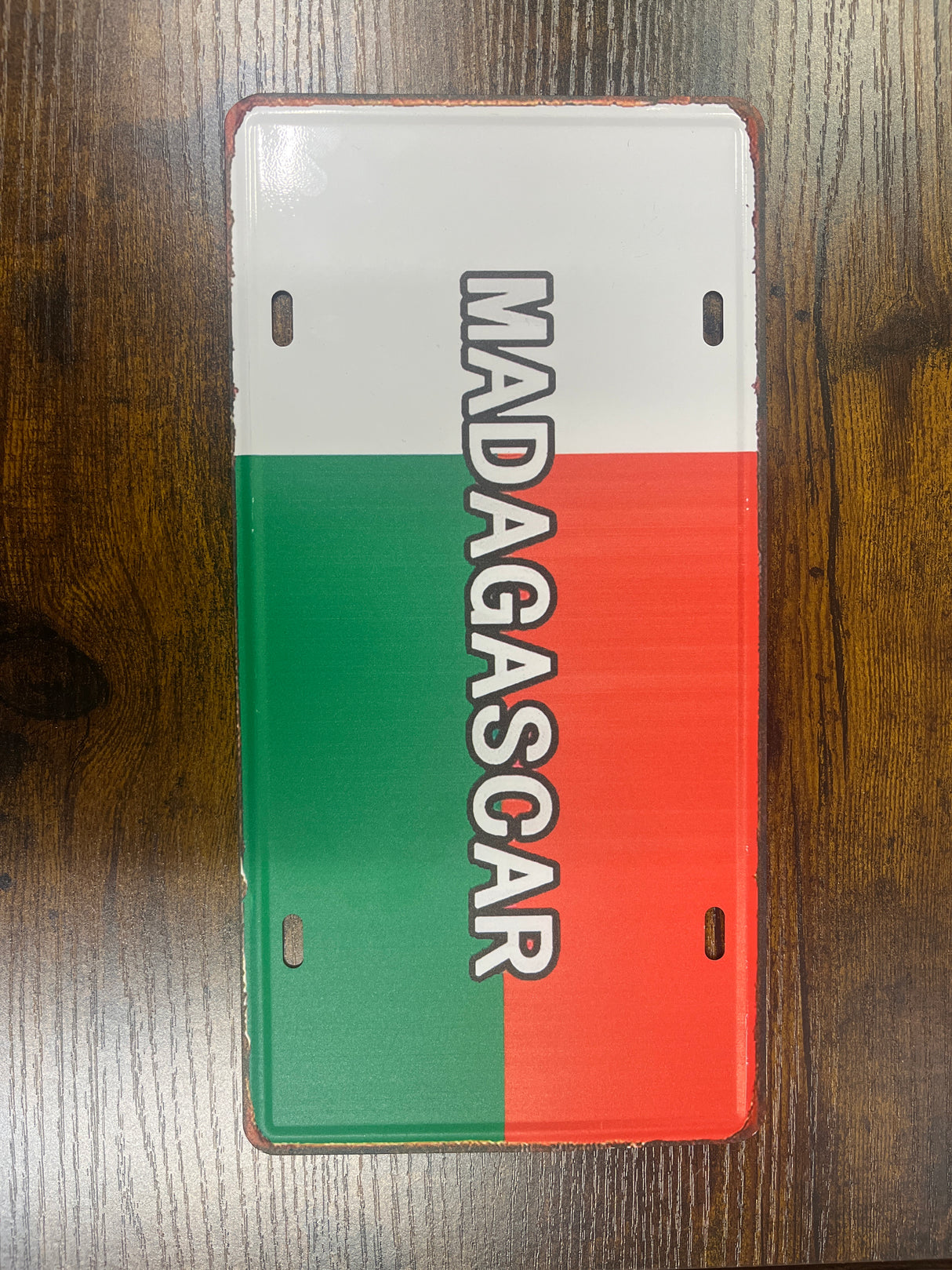 Metal Country Flag And Name Style License Plate Room Decor 15x30cm