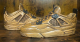 Pair of Jordan 4 V3.1 Hand Carved Mahogany Display Piece