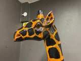 Awe Inspiring African Handmade Wooden Life Size Giraffe