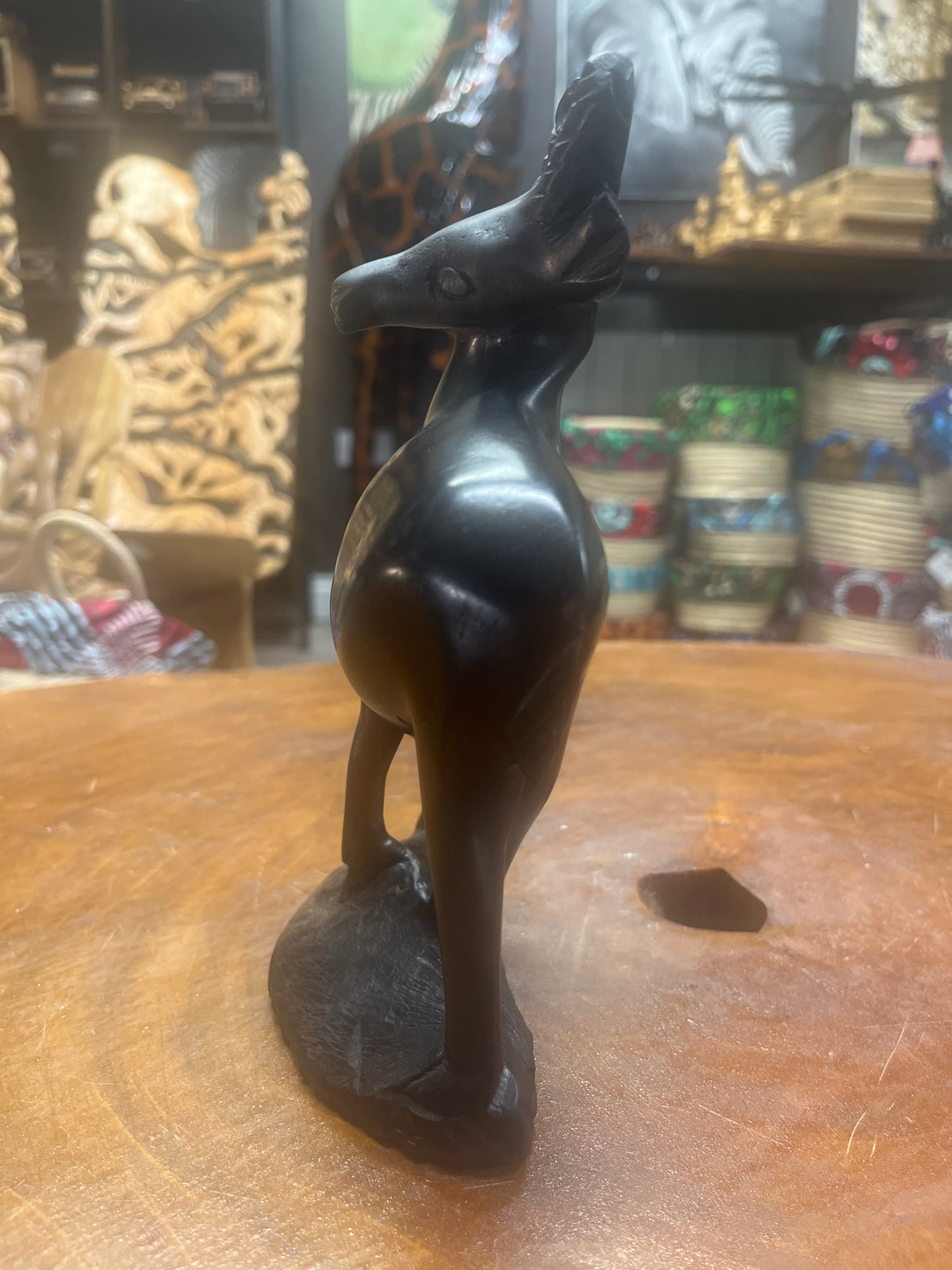 Hand Carved Wooden Ebony Gazelle