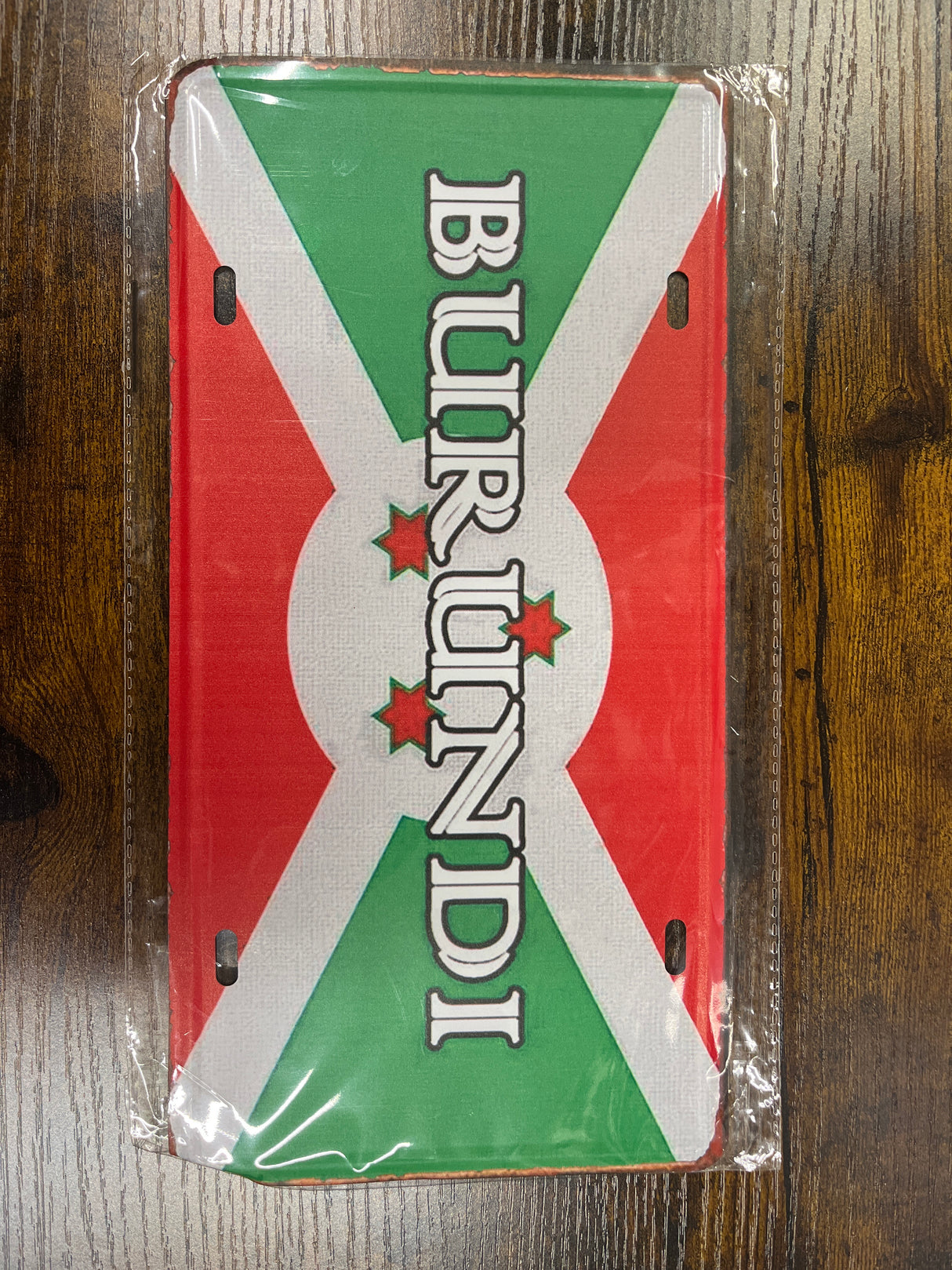 Metal Country Flag And Name Style License Plate Room Decor 15x30cm