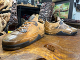 Pair of Jordan 4 V1.1 Hand Carved Mahogany Display Piece