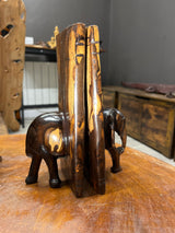 Beautifully Grained Ebony Elephant Book End