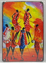 African Inspired Metal Plates Room Decor 20 x 14cm