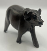 Mahogany Wooden Standing Buffalo
