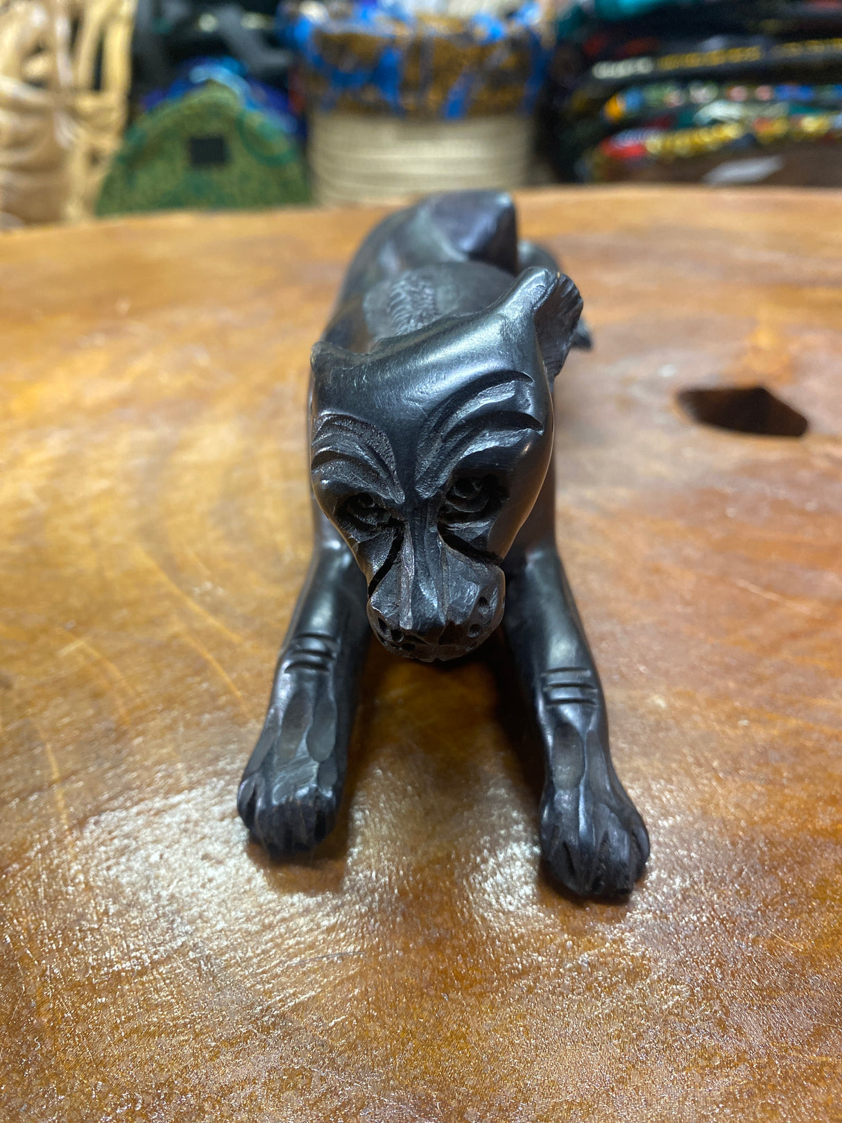 Handmade Ebony Wood Jaguar