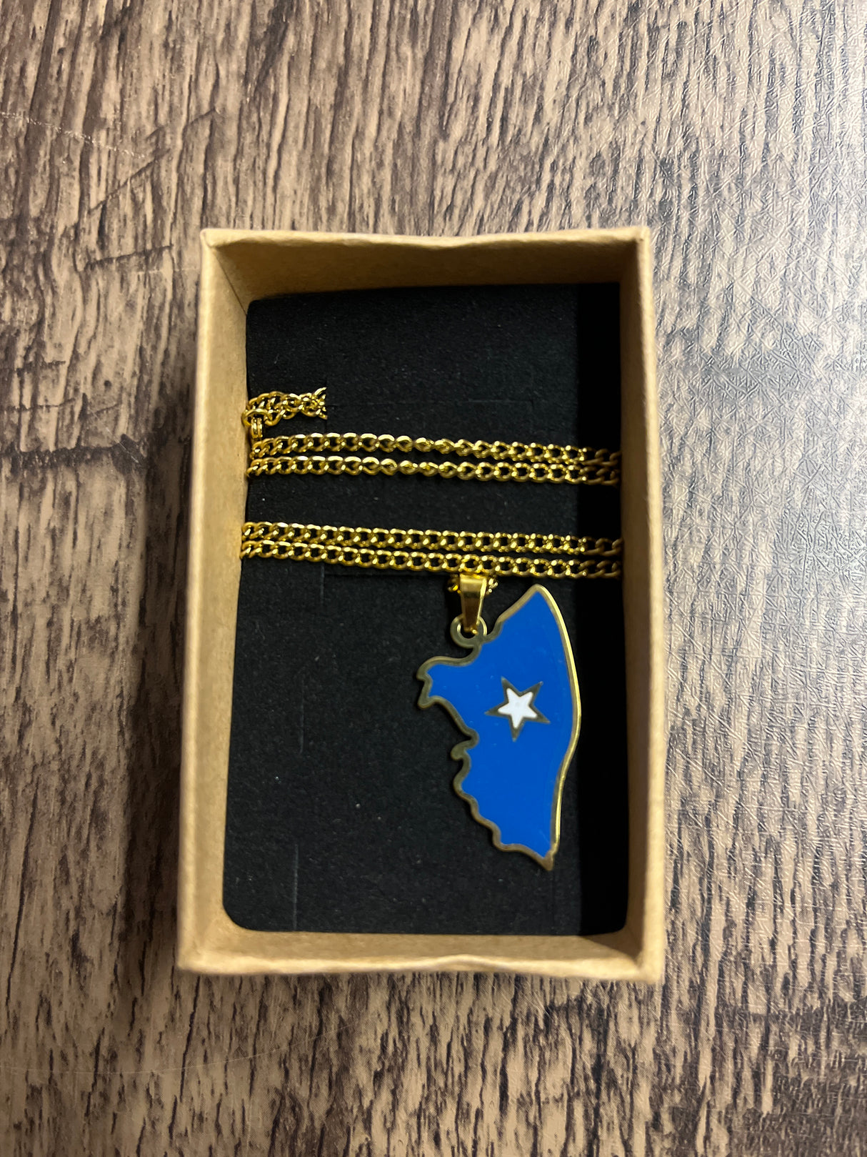 National Flag Country Shape Gold Necklace 60cm Chain