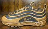 Pair of Nike Air Max 97 V1.3 Hand Carved Painted Mahogany Display Piece