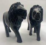 Mahogany Wooden Standing Lion
