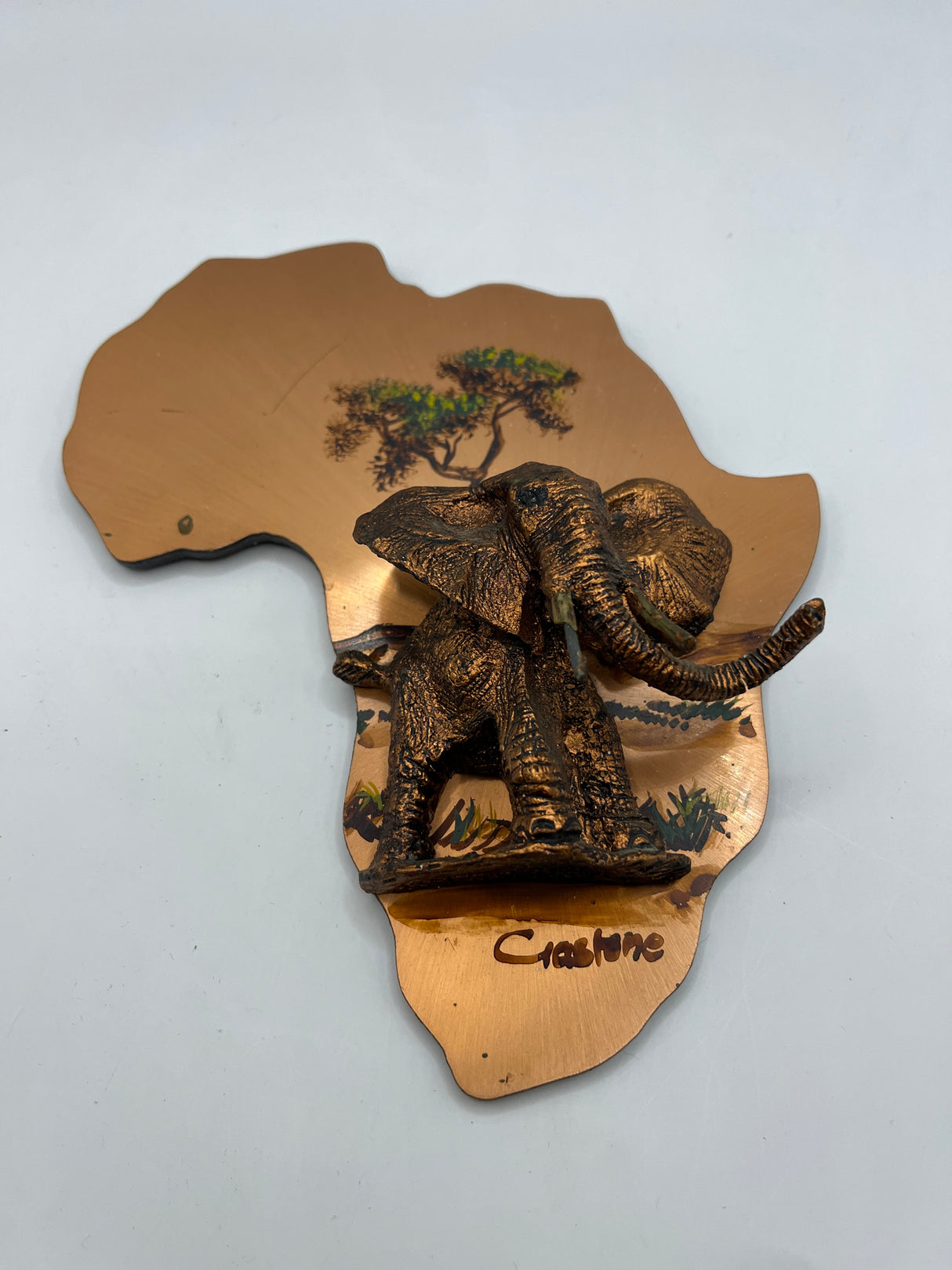 Gastone Copper Elephant In Africa Outline