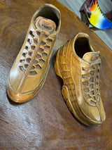 Pair of Nike Air Max 95 V1.1 Hand Carved Mahogany Display Piece