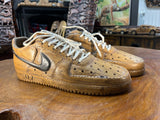 Pair of Nike Air Force One Low with Laces V1.1 Hand Carved Mahogany Display Piece
